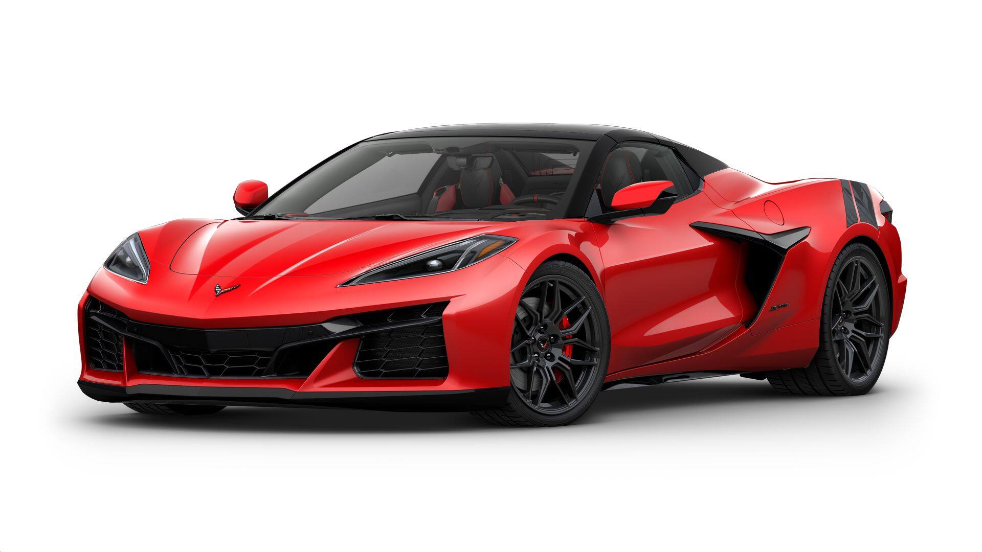 2027 Chevrolet Corvette Z06 2LZ in Torch Red — front three-quarter view