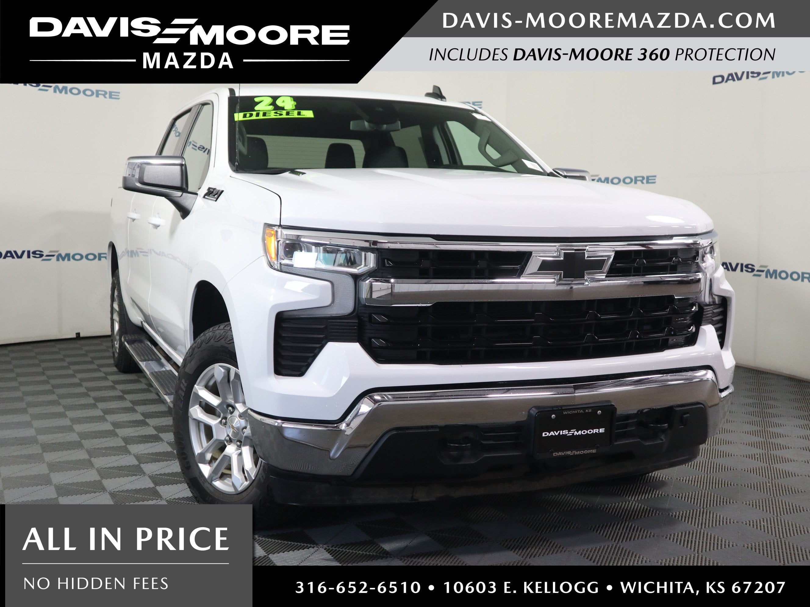 2024 Chevrolet Silverado 1500 LT in Summit White — front three-quarter view