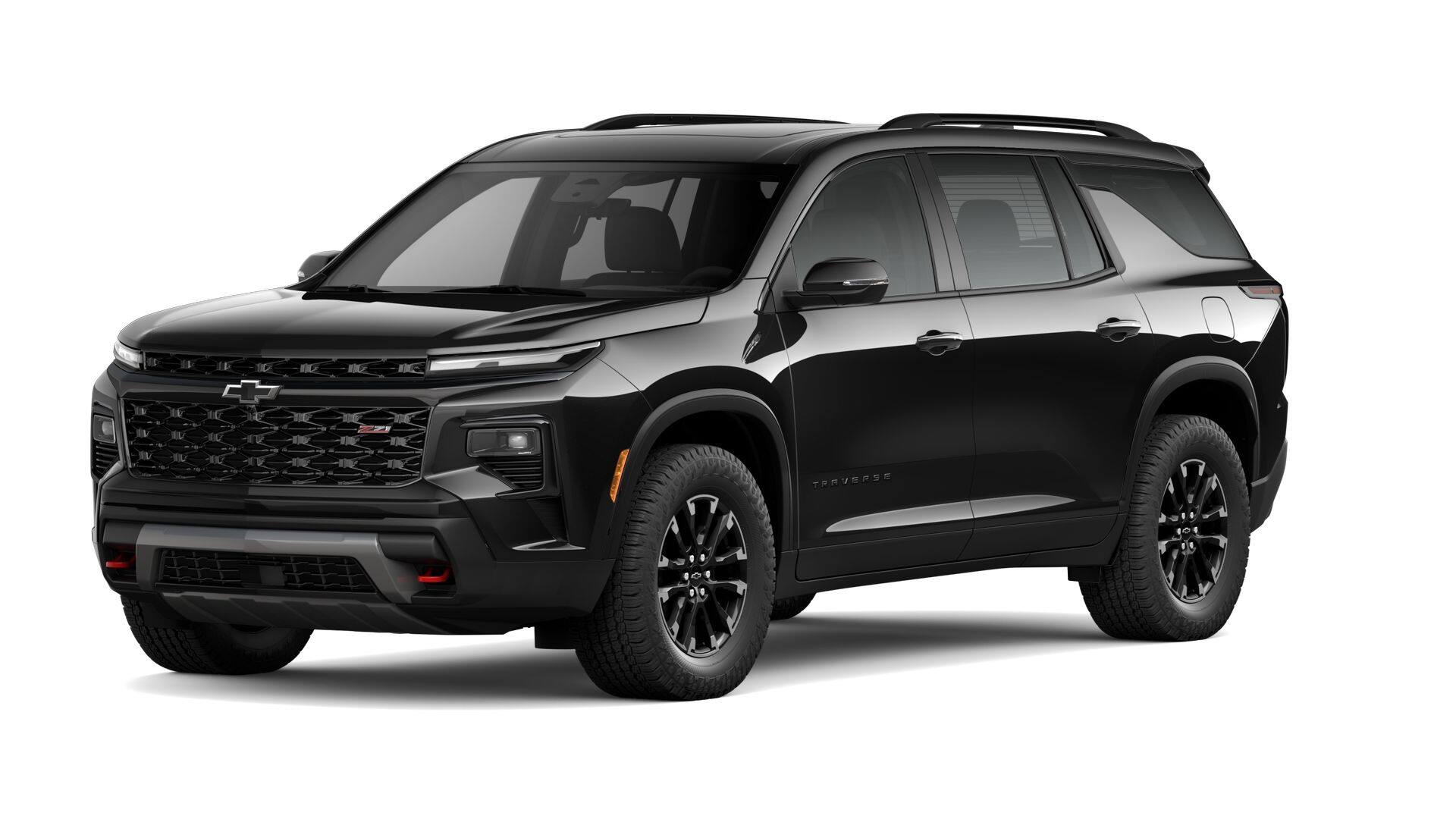 2026 Chevrolet Traverse Z71 in Mosaic Black Metallic — front three-quarter view