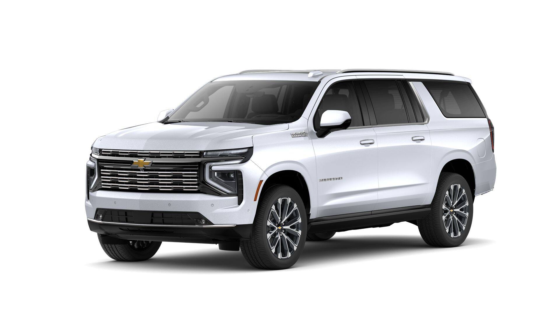 2026 Chevrolet Suburban High Country in Polar White Tricoat — front three-quarter view