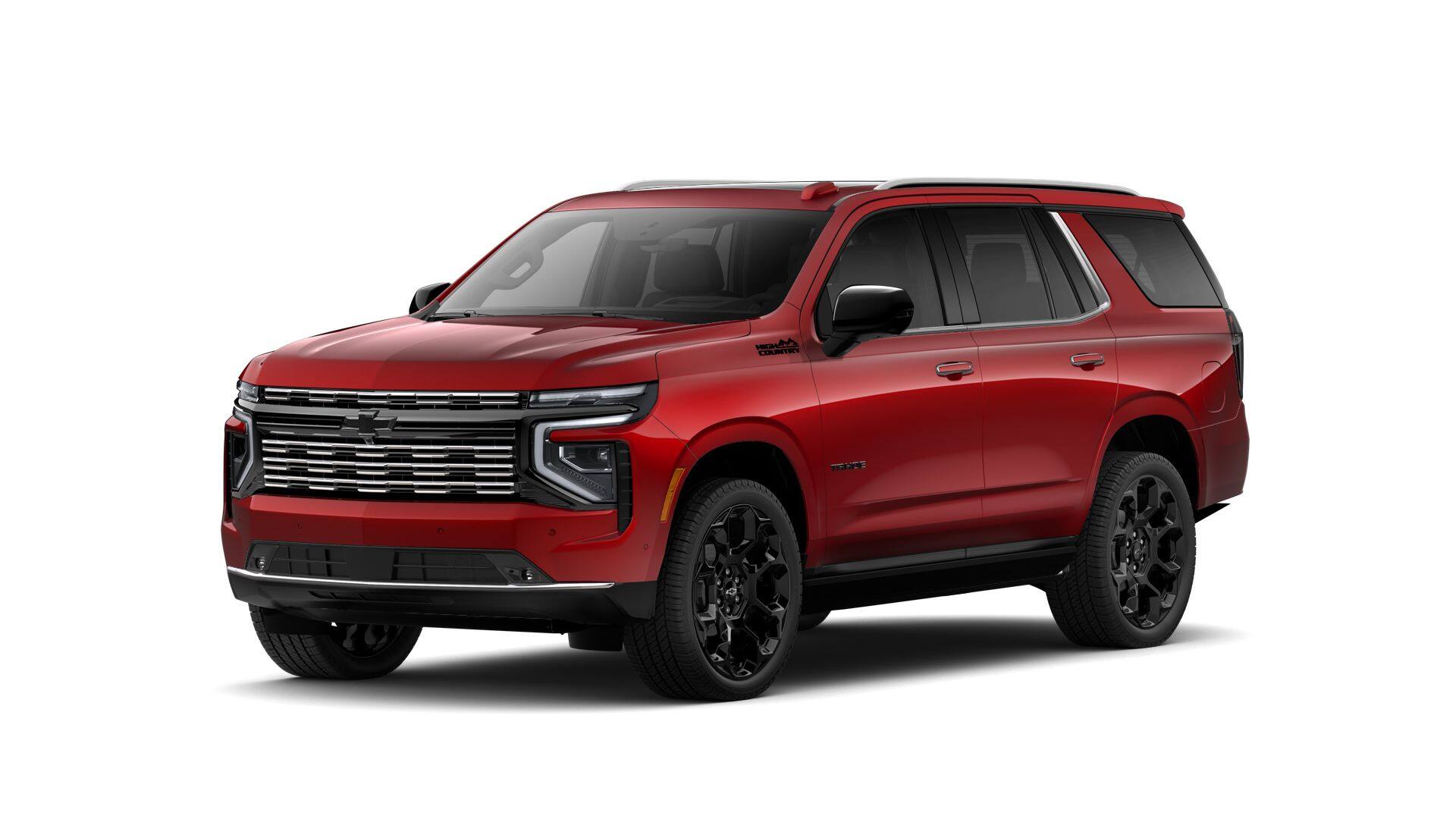 2026 Chevrolet Tahoe High Country in Radiant Red Tintcoat — front three-quarter view