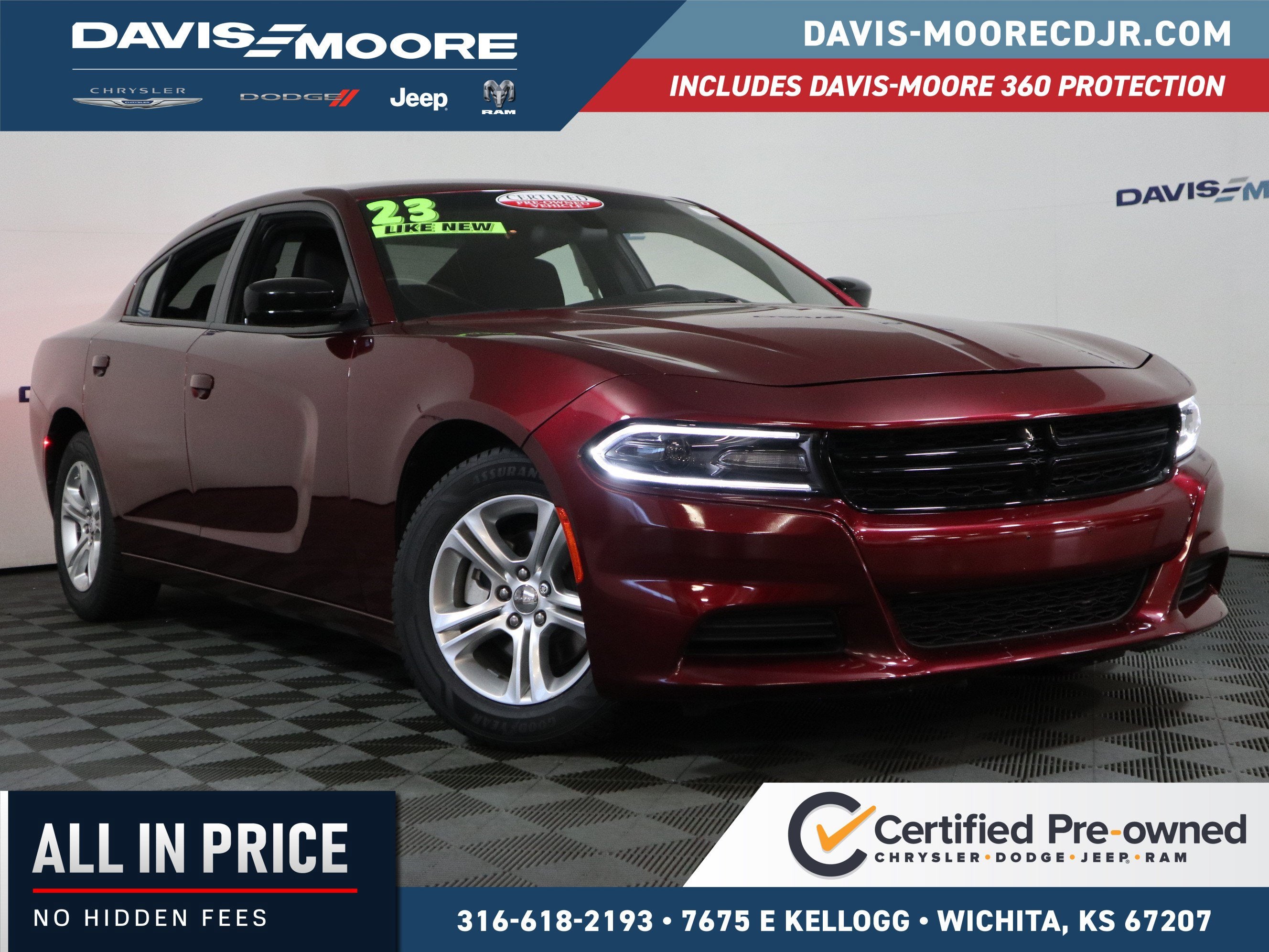 2023 Dodge Charger SXT in Red — front three-quarter view