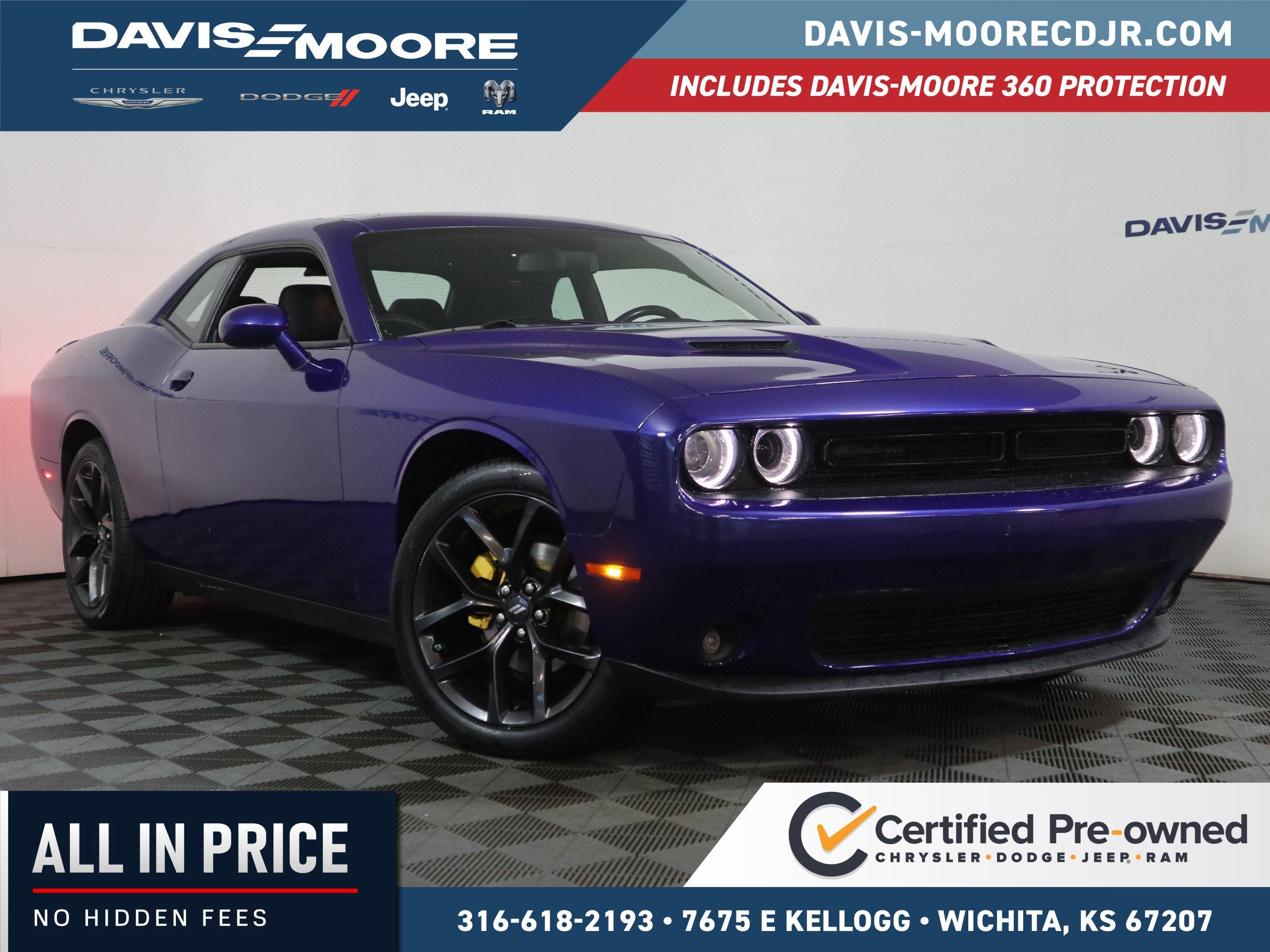 2022 Dodge Challenger SXT in Blue — front three-quarter view