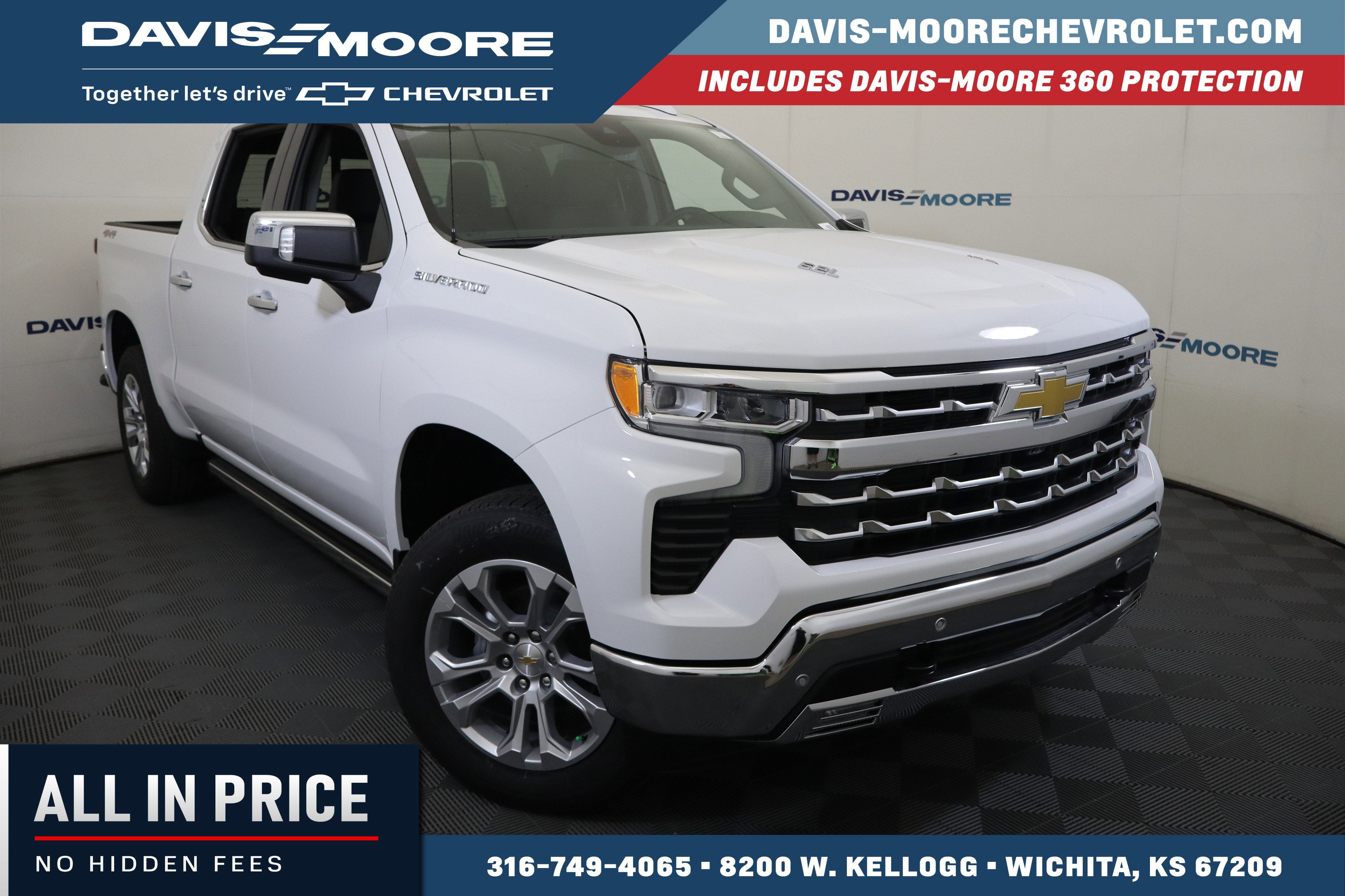 2026 Chevrolet Silverado 1500 LTZ in Summit White — front three-quarter view
