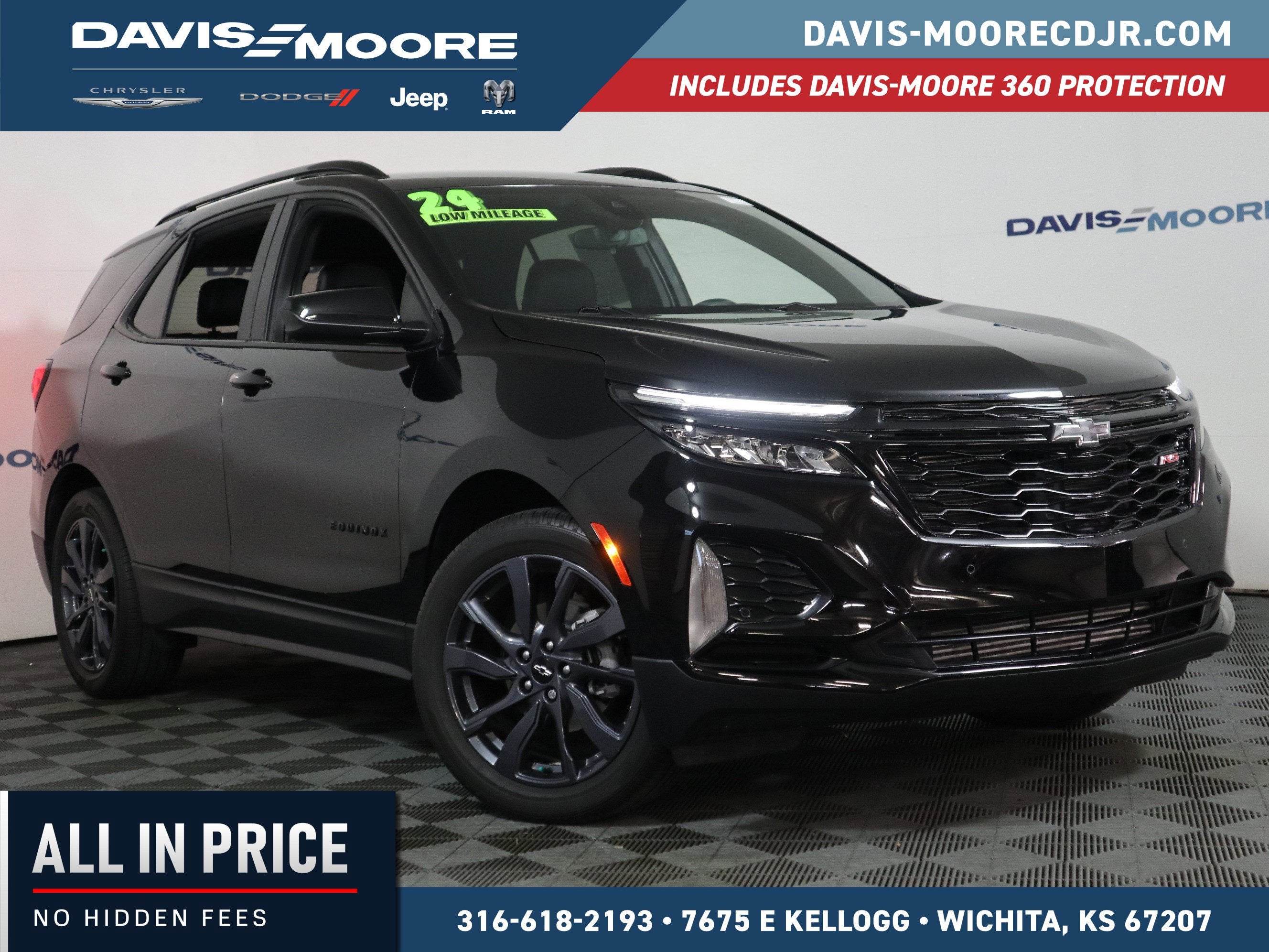 2024 Chevrolet Equinox RS in Mosaic Black Metallic — front three-quarter view