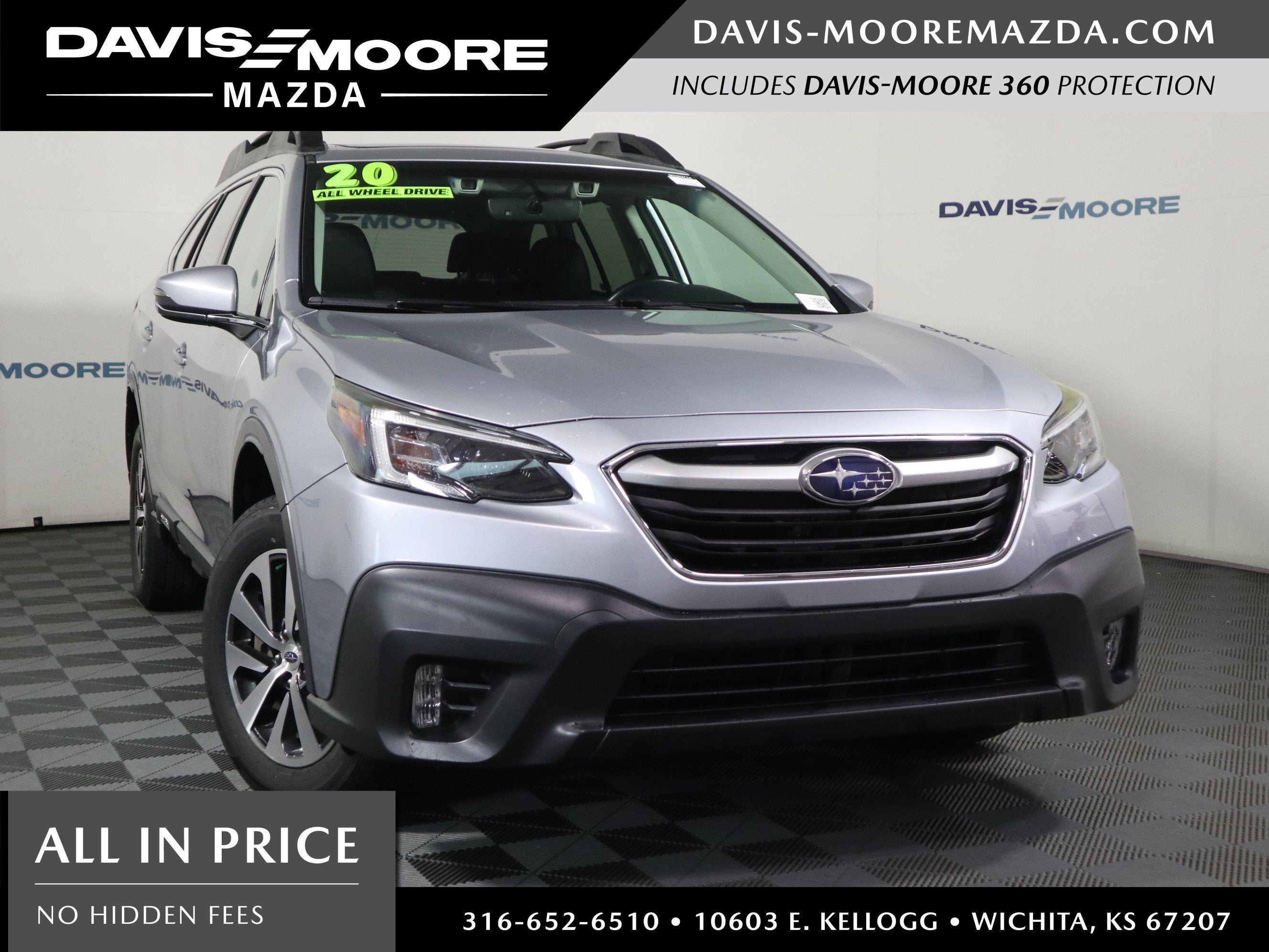 2020 Subaru Outback Premium in White — front three-quarter view