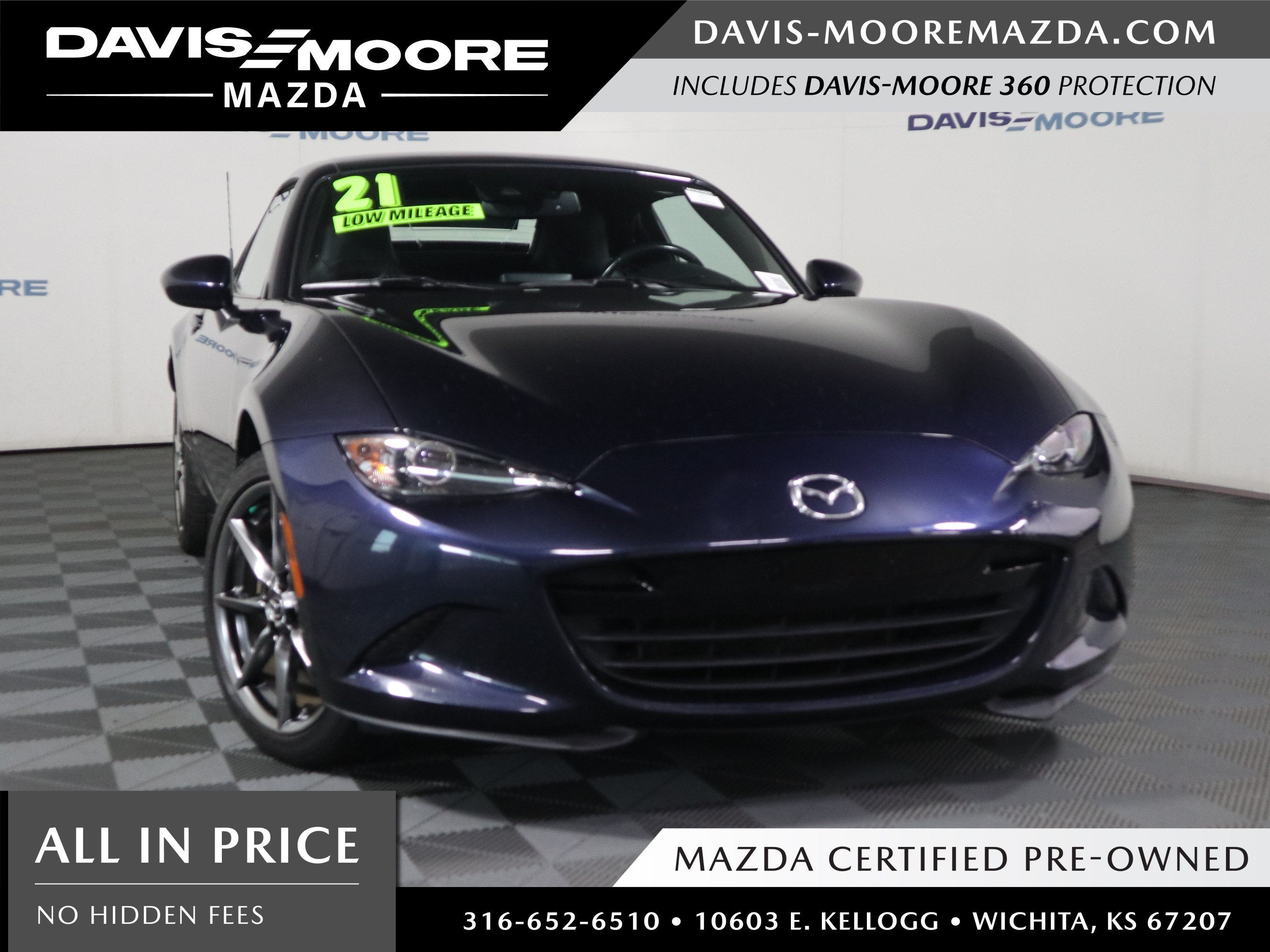2021 Mazda Mazda MX-5 Miata RF Grand Touring in Blue — front three-quarter view